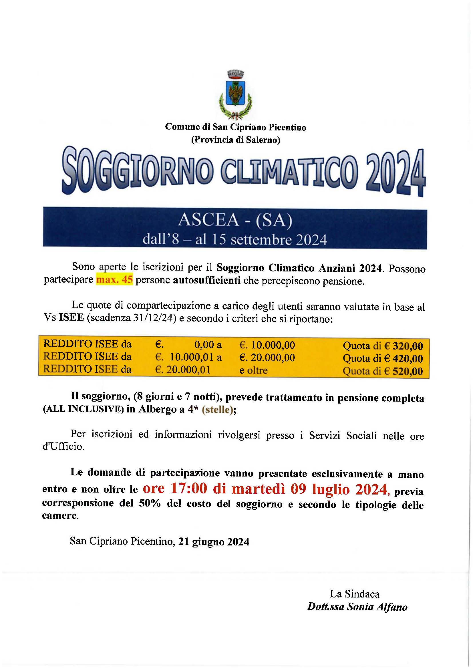 soggiorno climatico 2024