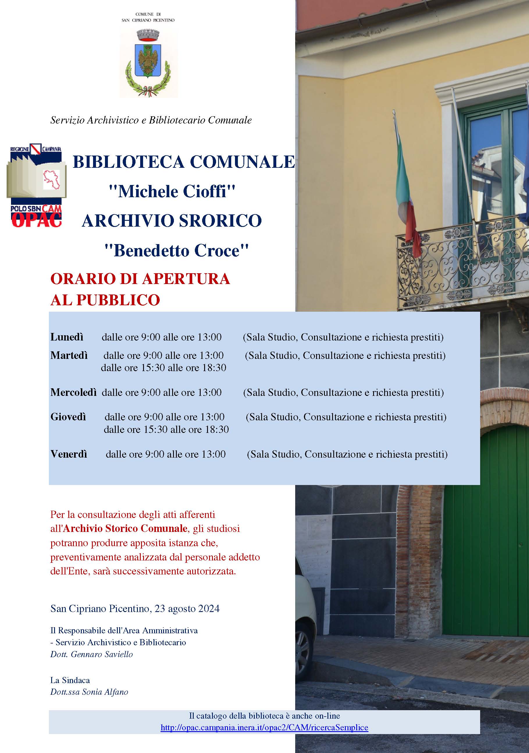 orari biblioteca agosto 2024