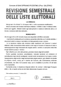 Revisione semestrale delle Liste Elettorali